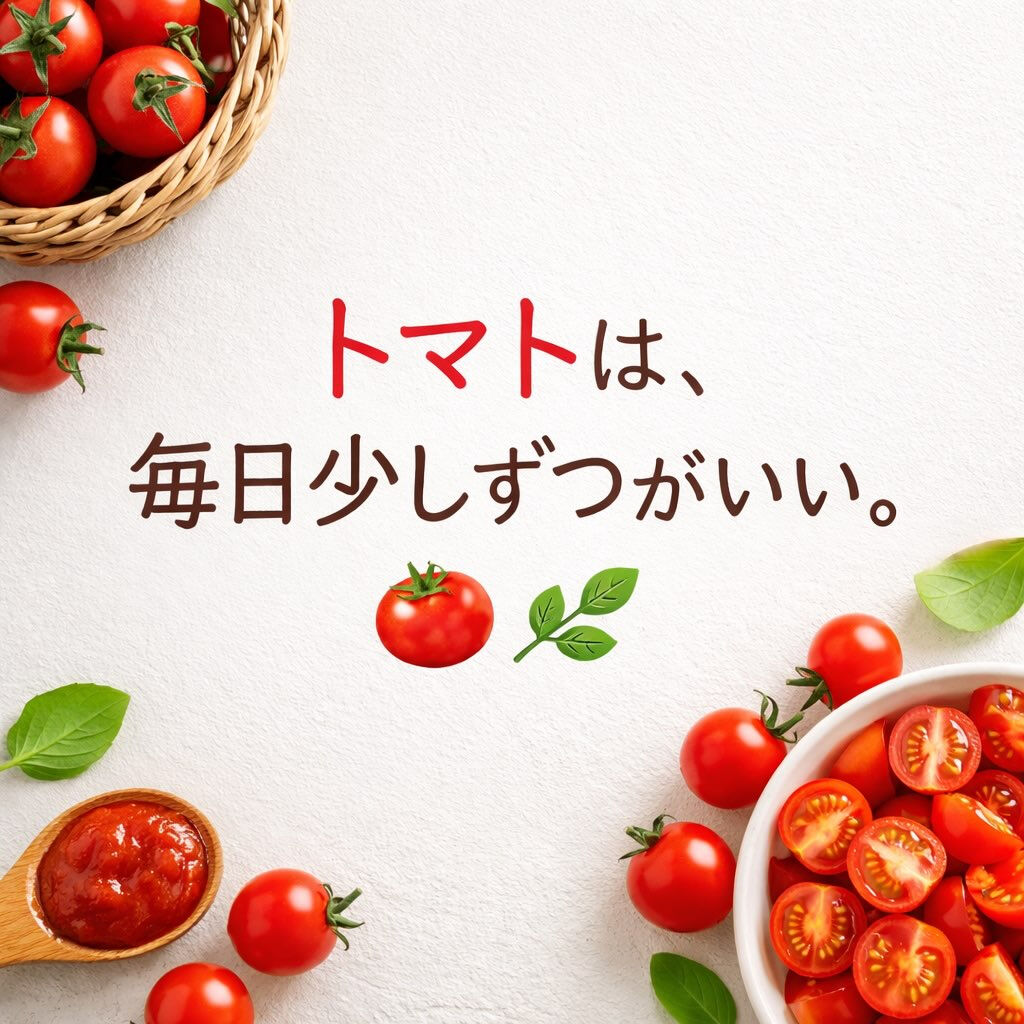 「トマトは、毎日少しずつがいい